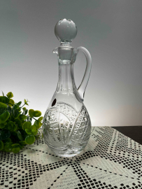 Графин с ручкой и крышкой Бориславский ХЗ. Хрусталь, рис от формы, алмаз грань этикетка. Цена за 1ш. Картинка 1